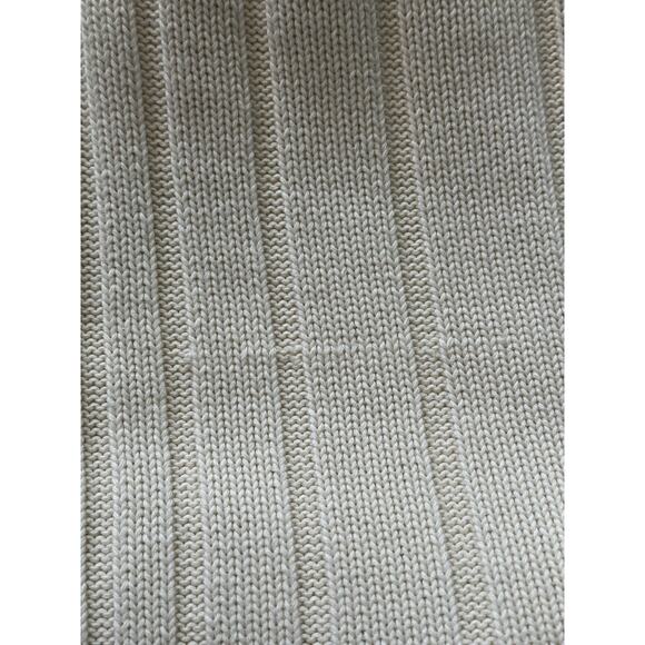 Vintage Ann Taylor Ribbed Mock Turtleneck Sweater White Black Trim Small Cotton - Picture 8 of 10